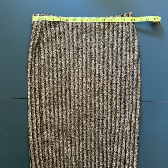 NWT H&M Silver and Black, Sparkly, Striped Pencil Skirt - Picture 7 of 8